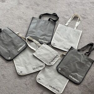 set of lululemon athletica Gray and White Tote Bag Collection
